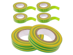 Fita Isolante Elétrica Amarela De Pvc Homoyoyo Para Uso Externo, Resistente Ao Frio E A Chamas, Pacote Com 6 Rolos De 20 Metros