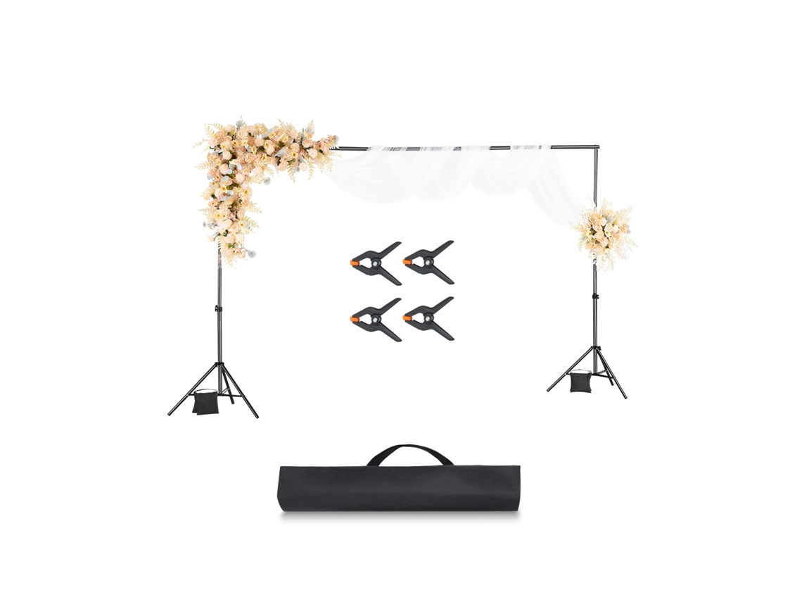 Suporte Ajustável Para Tela De Fundo De Até 198 X 300 Cm, Preto Vevor