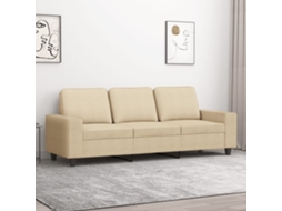 Sofá De 3 Lugares Tecido 180 Cm Cor Creme Lovely Home