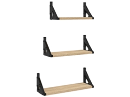 Wall Shelf Set, Wall Shelf Sets Vidaxl Marrom Madeira Processada (n/a)