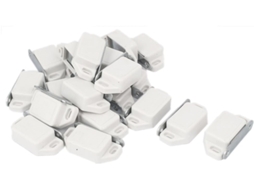 Fecho Magnético Armário Aexit, Com Revestimento Plástico, 58mm De Comprimento, Branco, Pacote Com 20 Unidades