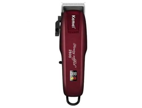 Máquina de Cortar Cabelo KEMEI Clipper Km-2600Pg Vermelho