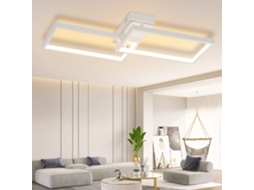 ZMH Luminária de teto LED moderna com controle remoto - Luminária de design em metal branco para quarto