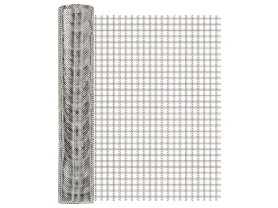 Vidaxl Tela De Malha 60 X 200 Cm 8 Mesh Aço Inoxidável 201 Prateado