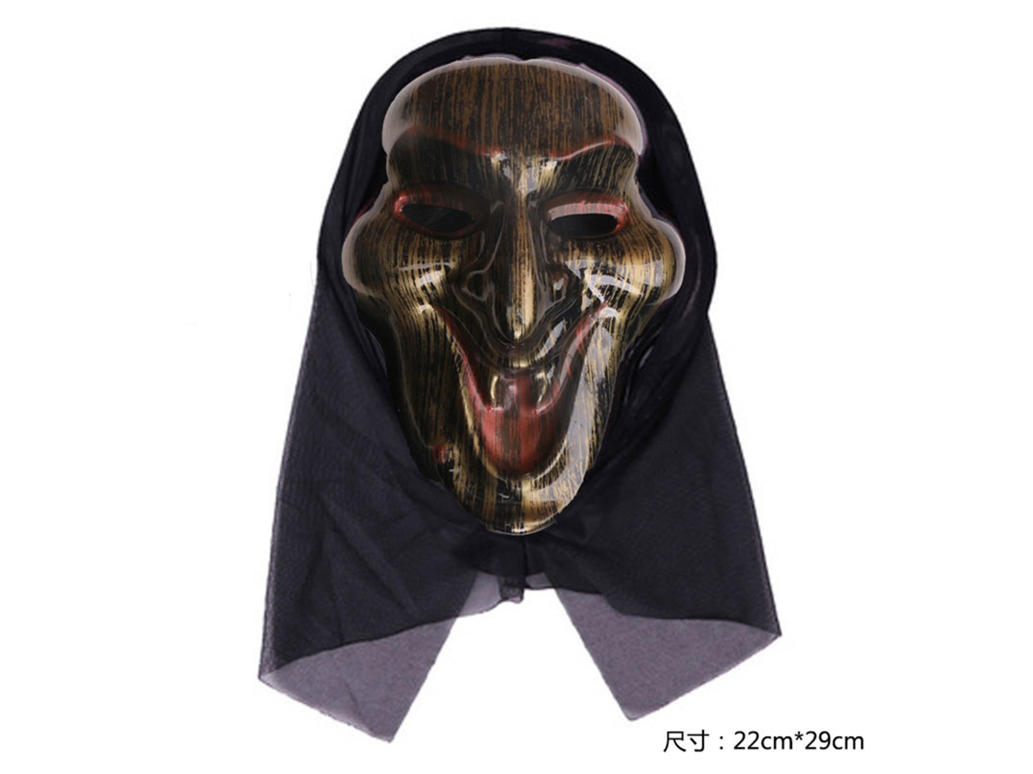 Lurelia Máscara Feiticeiro Bruxo Retro Festa Terror Halloween Rosto Fantasma Dourado
