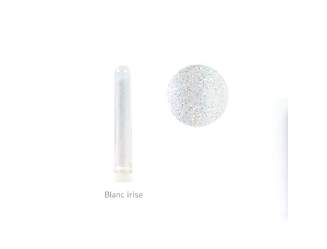 Glitter em pó fino 3 gr cor branca iridescente