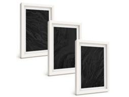 Composição De Quadros Mármore Escuro, Texturas Elegantes Moldura Branca Imagens Para Um Quarto Infantil Espelharte (3 Peças 20x30 Cm)