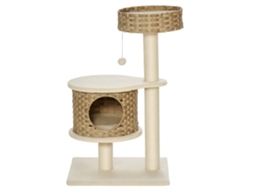 Árvore Gatos 95cm, Sisal/caverna/bola/plataforma, Carga 5kg, Natural+bege, Arranhador Multi nível Ge