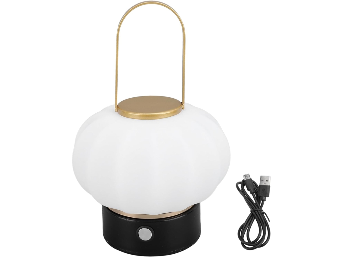 Lanterna de mesa portátil Semi-Fio, recarregável via USB, com 3 modos de iluminação e controle de toque ajustável.