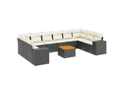Garden Sofa Set, Garden Sofa Sets Vidaxl Preto Rattan / Vime (n/a)