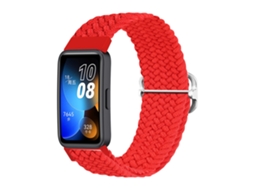 Bracelete de Smartwatch para Huawei Band 8 com fivela trançada de nylon (vermelha)