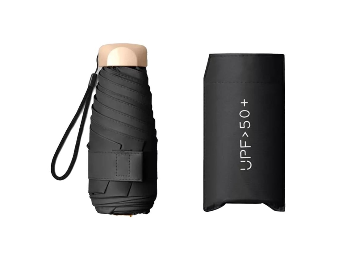 Mini Guarda-chuva Com Proteção Uv - Preto