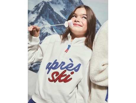 Sweatshirt De Criança Mo Fecho Correr Branco (9/10)