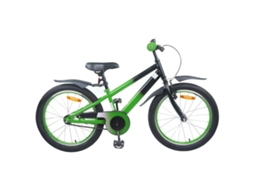 Vidaxl Bicicleta Infantil 18 Polegadas Para 5-7 Anos Verde Preto