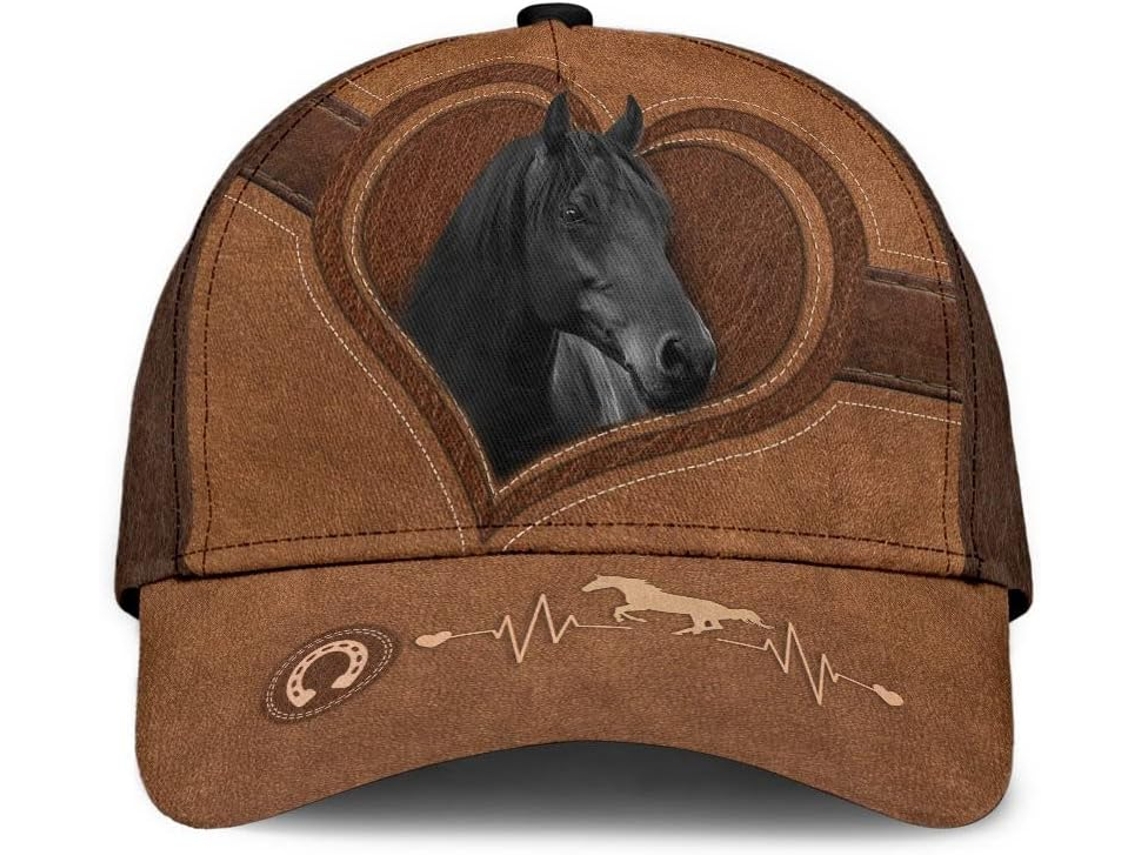 Boné Hip Hop Masculino e Feminino, Chapéu de Sol Ajustável, Golfe Vintage para Esportes Hop, Cavalo Vintage,