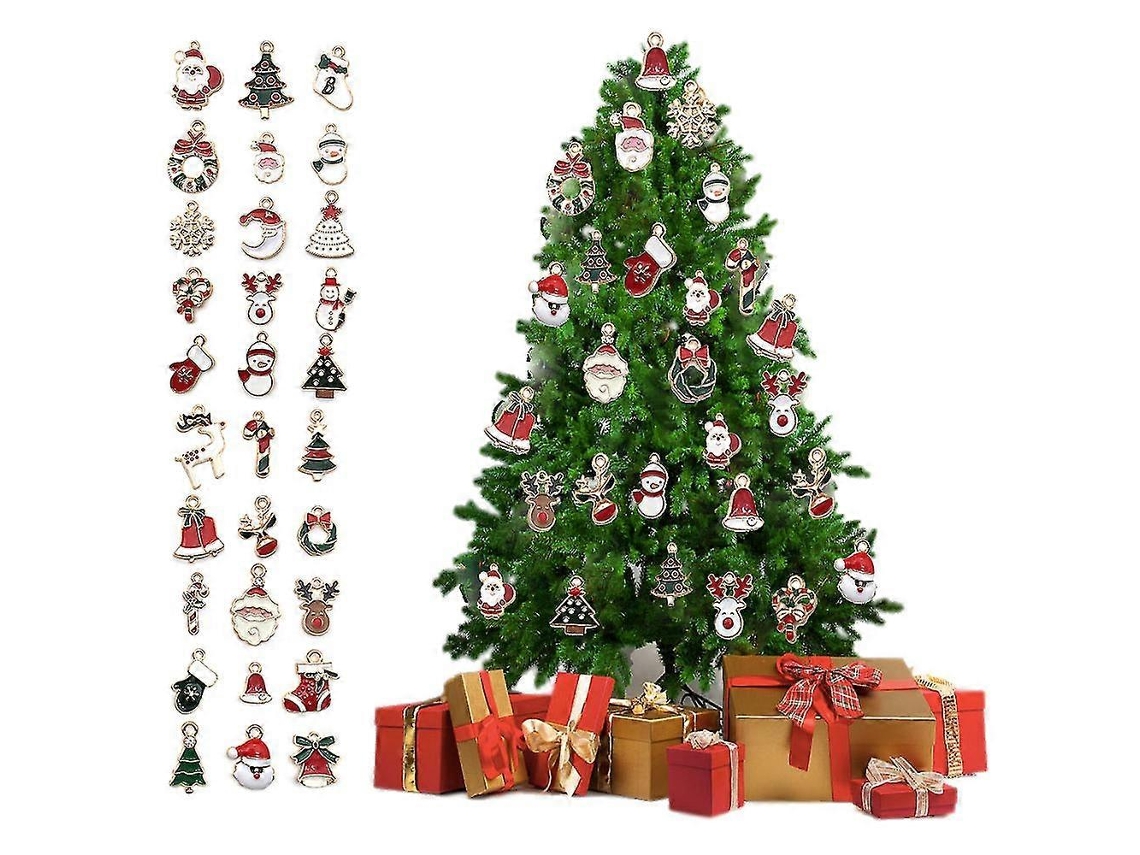 30 Mini Enfeites De Natal, Decorações Para Árvores De Natal, Enfeites De Resina Em Miniatura De Papai Noel E Boneco De Neve Olysi Shop