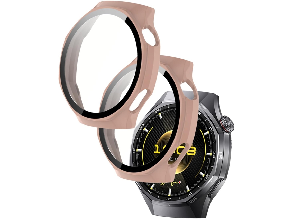 Capa Protetora Para Huawei Watch Gt6 Pro 46mm.ultrafina Em Policarbonato Rígido Película De Vidro(2 Peças) Rosa Hexinyigjly