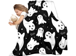 Manta Fantasma 99x150cm Flanela Macia Com Estampas Divertidas E |