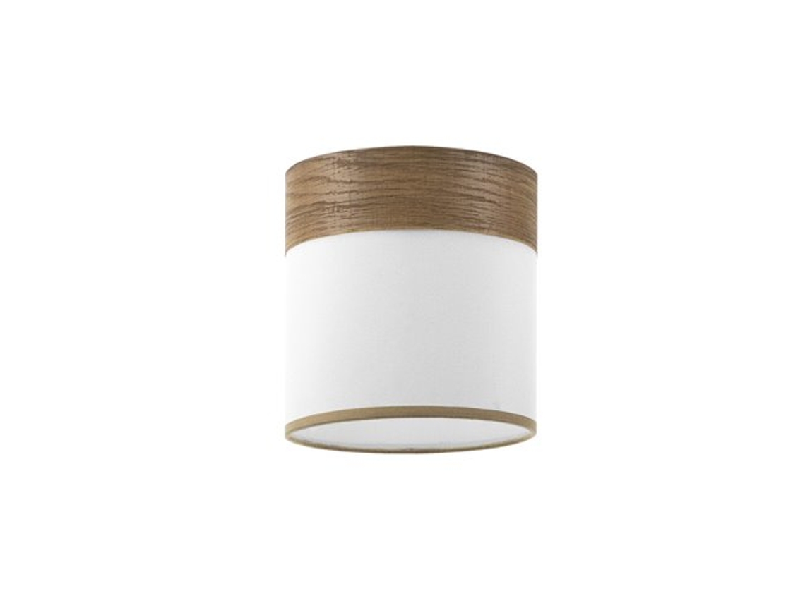 Abajur Cloe Branco/madeira Escura E27 Fabrilamp (ø16x16x16cm)