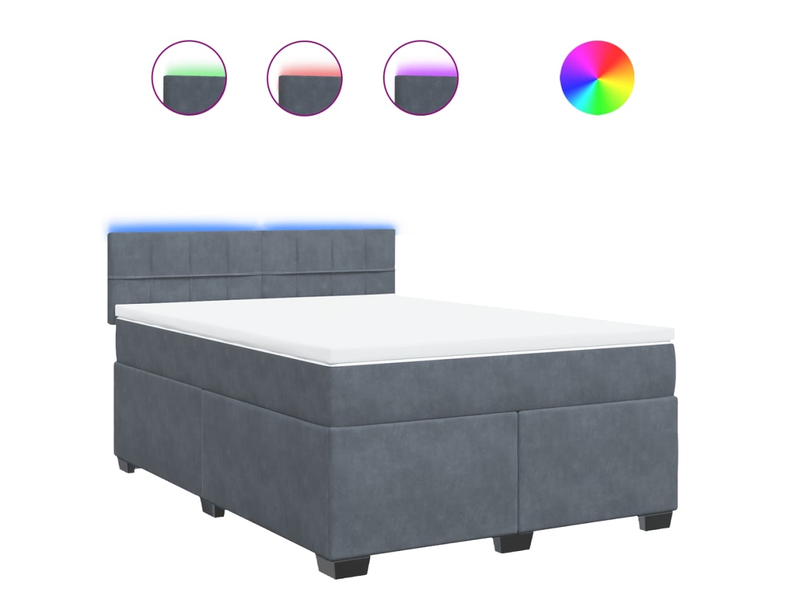 Box Spring Bed, Box Spring Beds Vidaxl Cinzeto Veludo (140 X 190 Cm)
