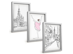 Composição De Quadros Bailarinas Estilosas E Arquitetura Espelharte (3 Peças 20x30 Cm)