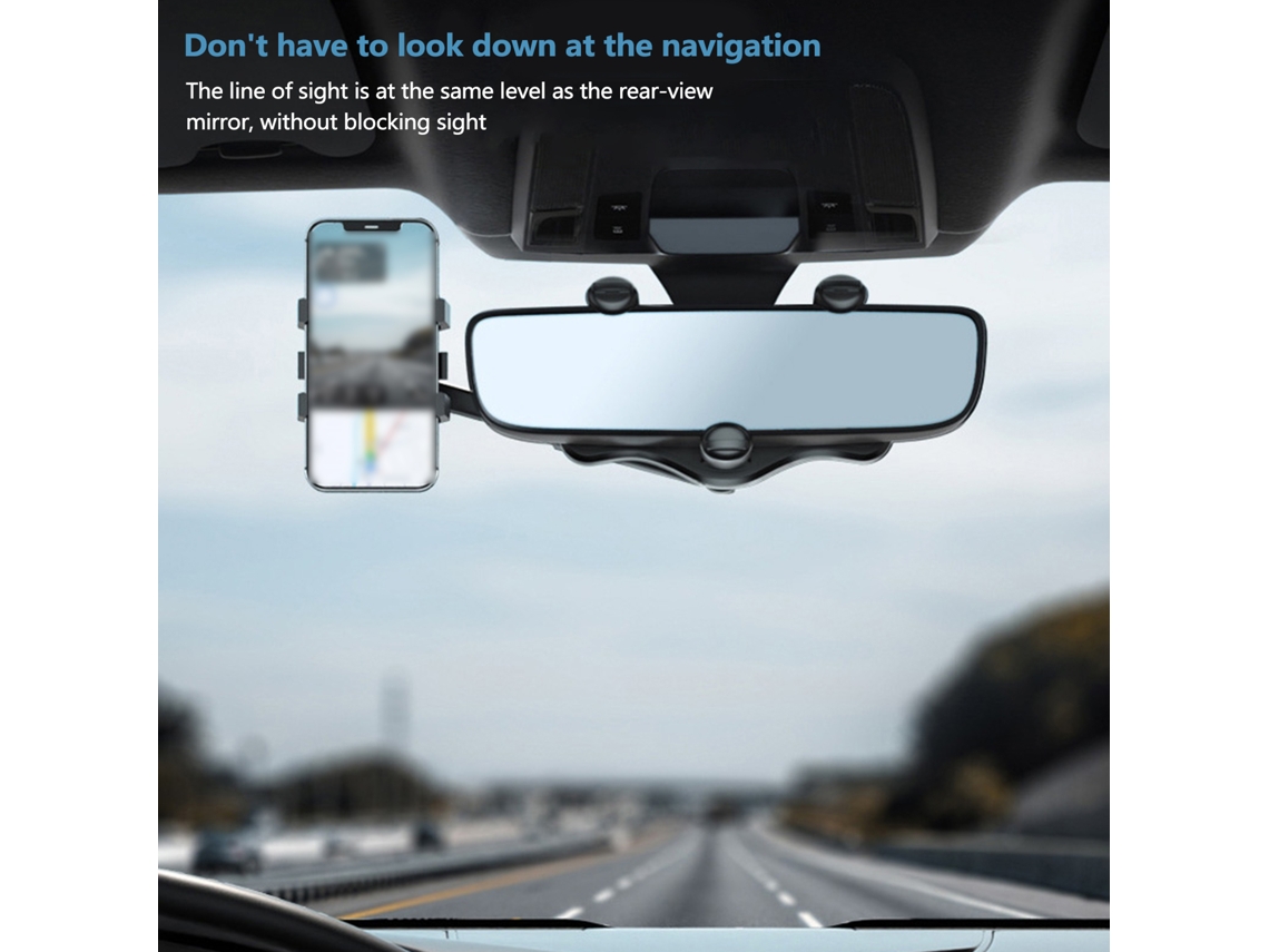 Suporte de telefone para carro EOOCOO (360°, espelho retrovisor)