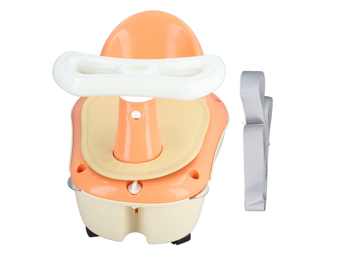 Mali assento de Banho para Bebê Detachable Multifuncional Ajustável com Base Antiderrapante Laranja