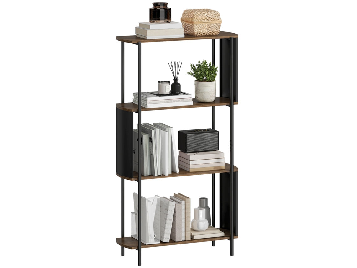 Estante de 4 Níveis Autoportante com Design Curvo