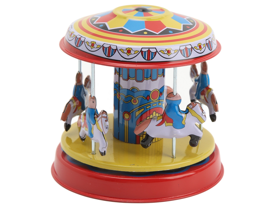 Brinquedo de Carrossel de Cavalo com Mola Retro Artesanal Giratório | S/MARCA