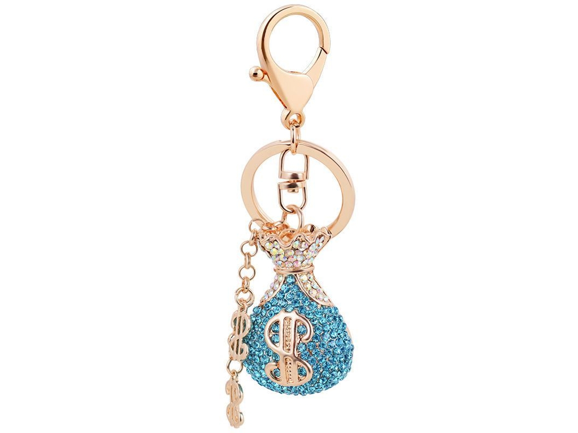 Chaveiro com Cristal Strass em Forma de Sinal de Dólar | S/MARCA
