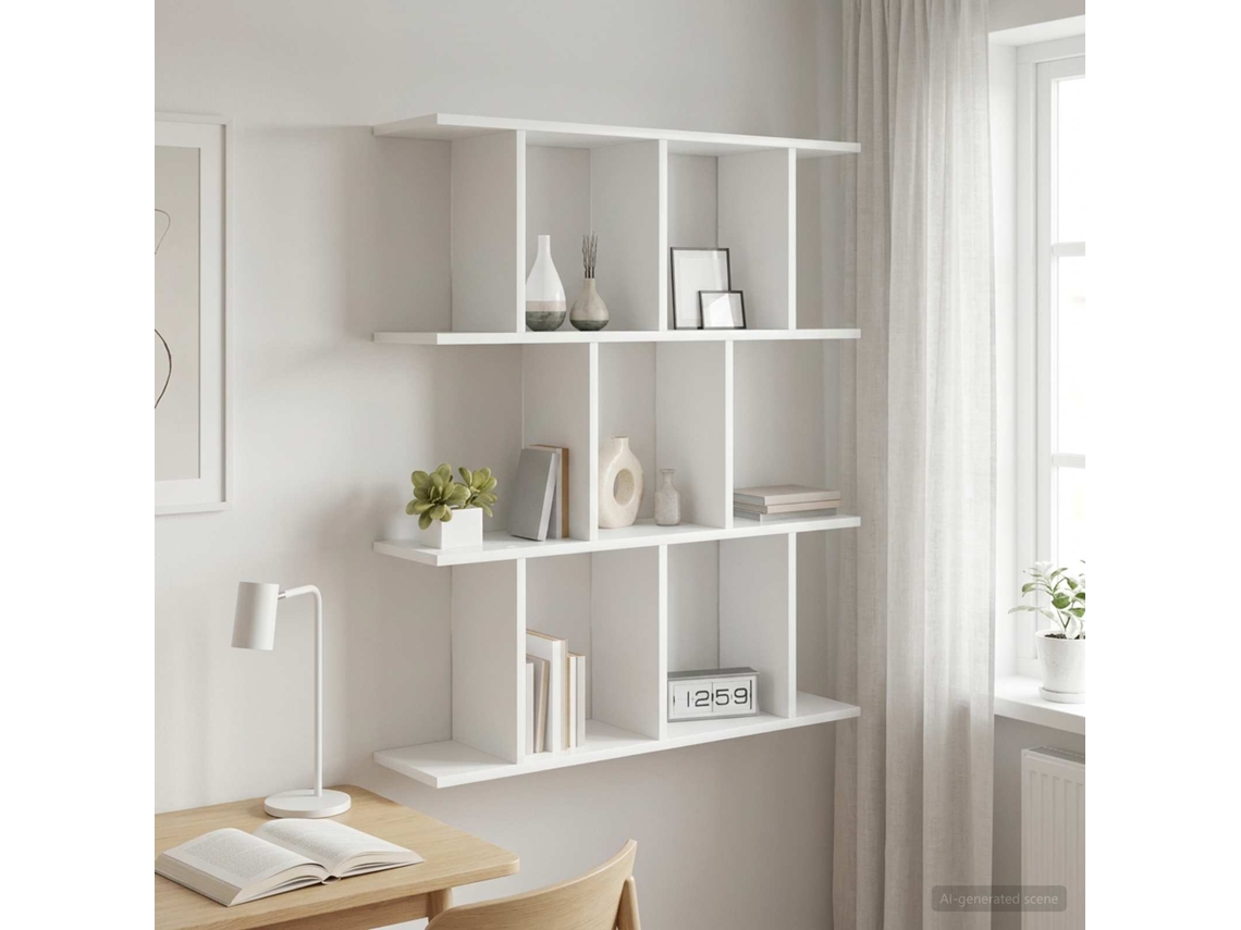 Vidaxl Prateleira De Parede Branco 80 X 20 X 96 Cm