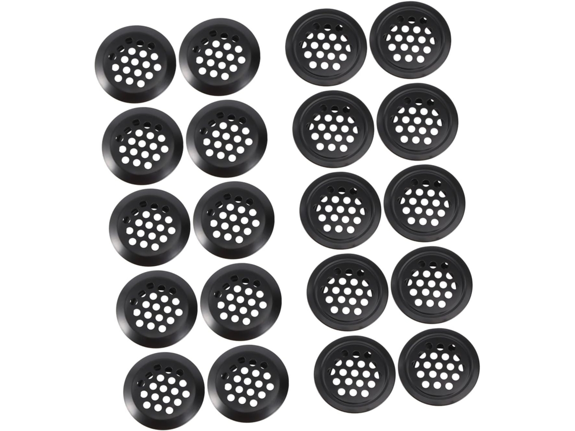Grelhas De Ventilação Pretas, Redondas, Respiráveis E Duráveis.