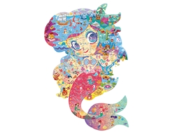 Quebra-cabeça De Sereia, 128 Peças, Papelão, 43,2 X 0,5 X 64 Cm
