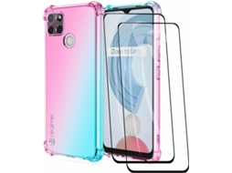 Capa Degradê Ultra Fina Borda Para Realme Realme C21y/realme C25y Hongwe. Pele Sintética Anti-choque Transparente
