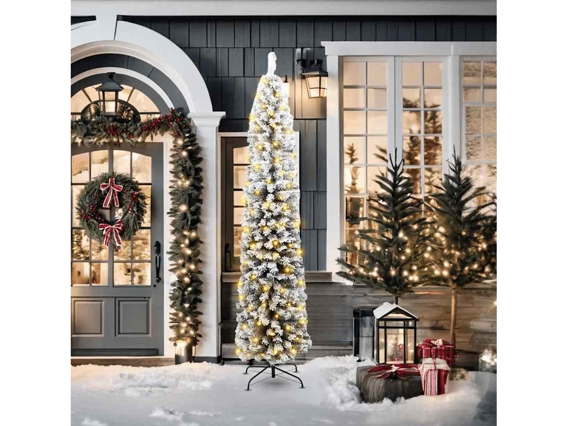 Vidaxl Árvore De Natal Artificial Verde 210 Cm Pvc E Aço E Plástico