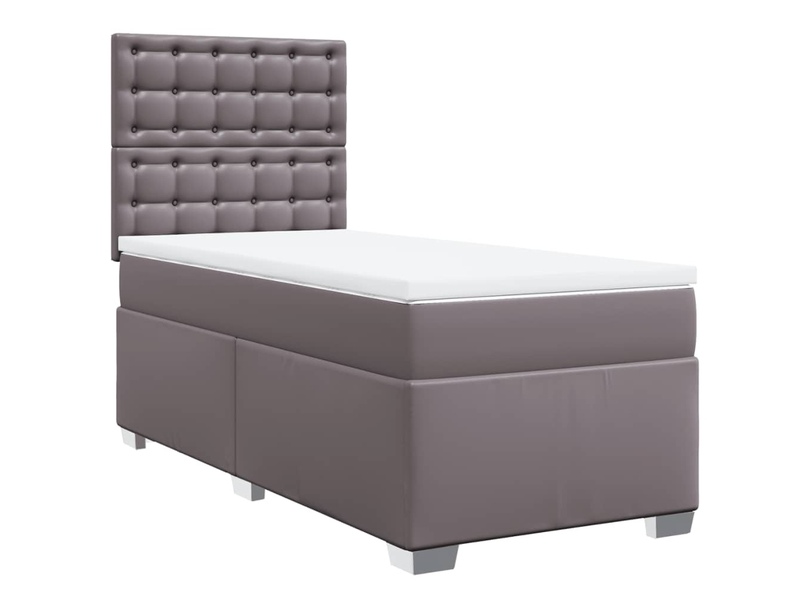 Cama com Molas Couro Artificial Cinza MAISON EXCLUSIVE 80x200 cm