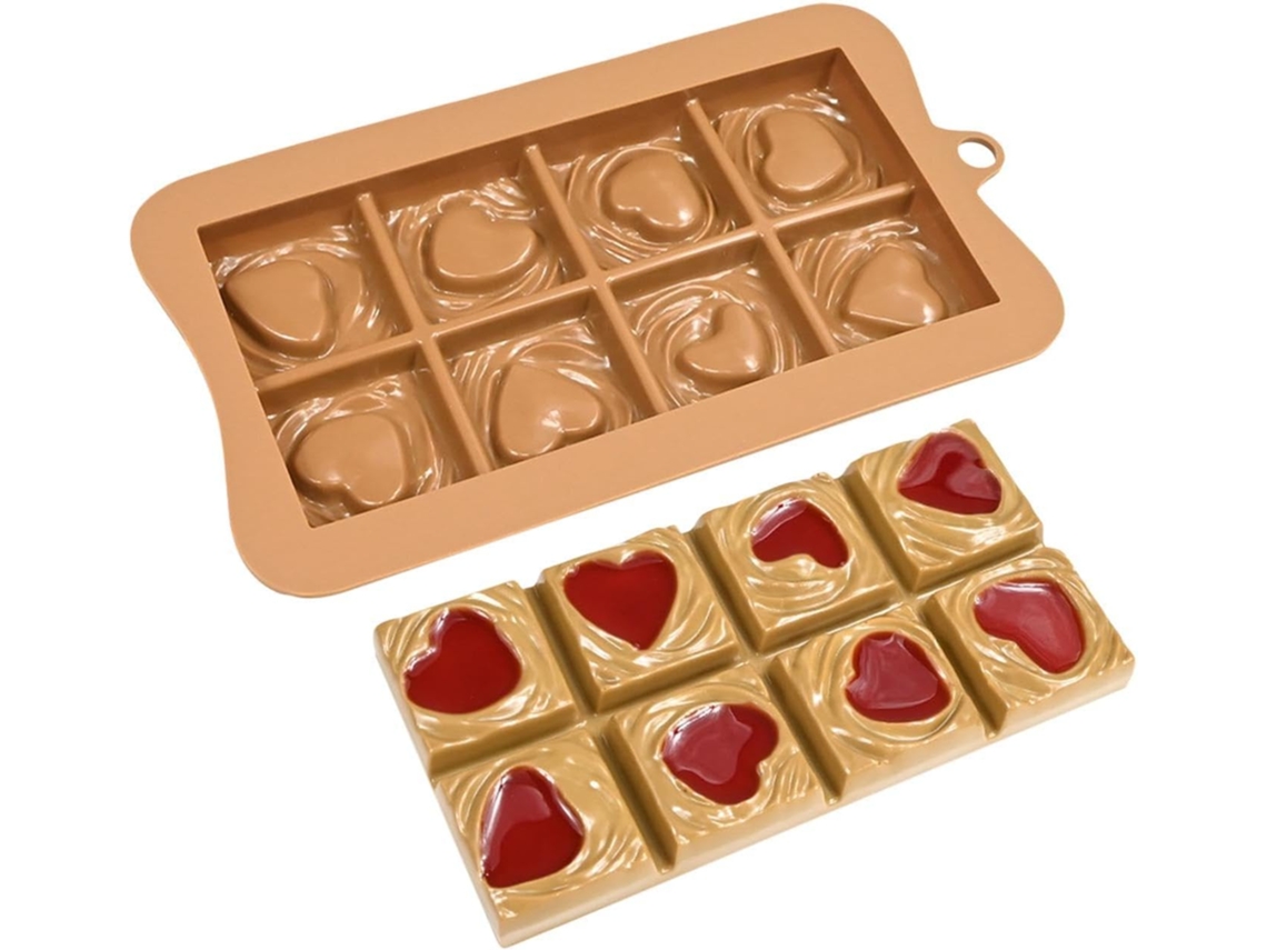 Molde De Silicone Para Tabletes De Chocolate Com Corante Alimentício, Flexível E Fácil De Usar.