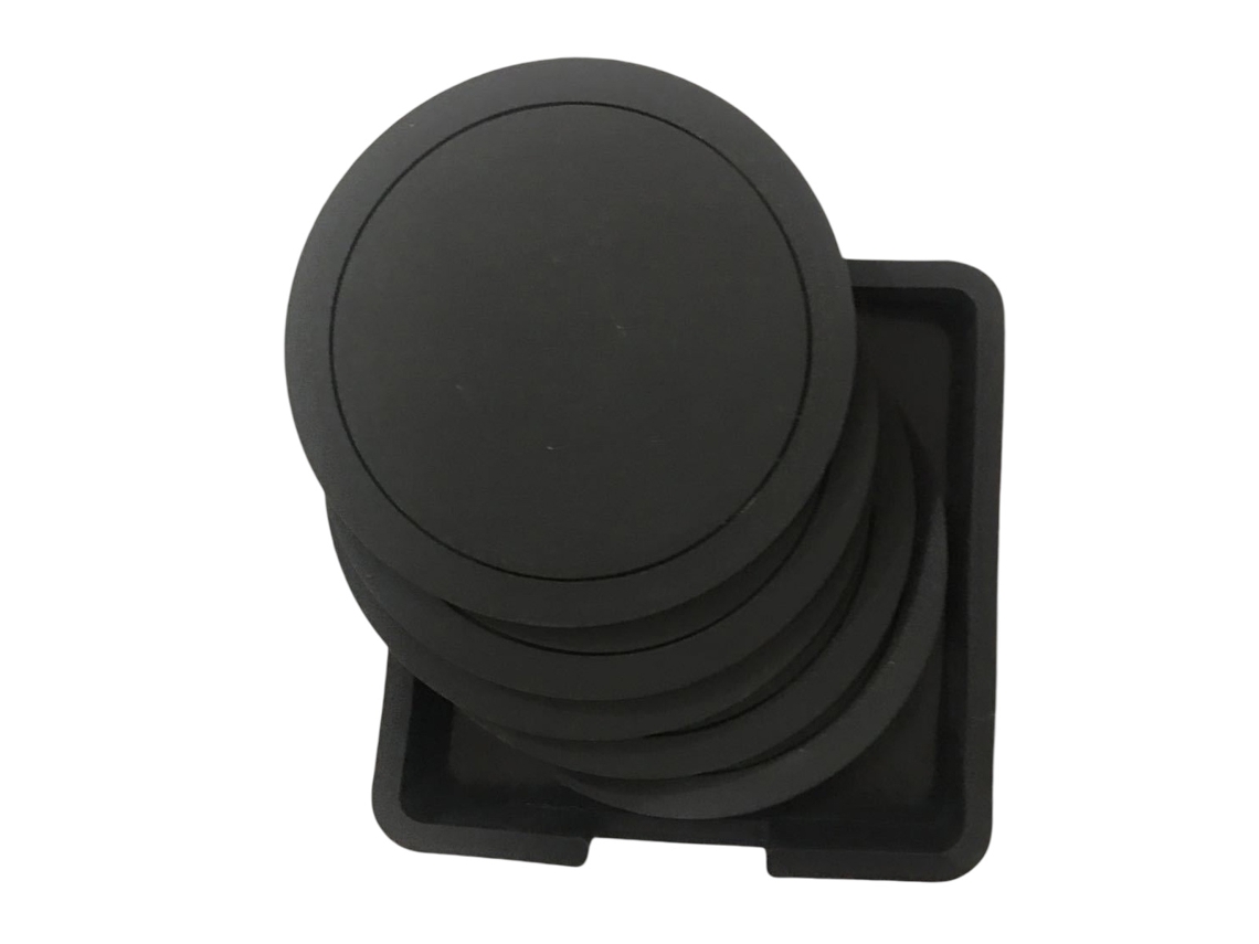 Base para Copos Conjunto de 6 Bases de Silicone Pretas e Antiderrapantes NEVEANCE