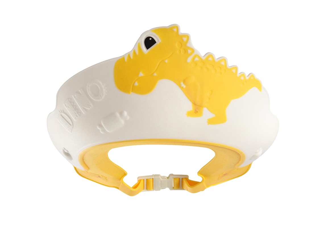 Gorro De Shampoo Para Crianças Com Forma De Dinossauro Cariativo Macio E Drenagem Eficiente Gorro De Banho Portátil Amarelo