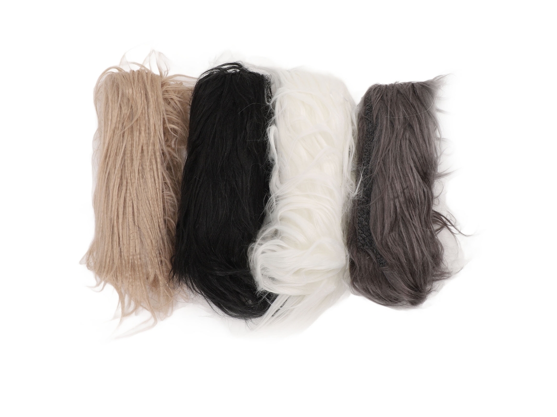 Pacotes De Cinta De Cabelo Falso 4 Cores Elegantes Rolos De Tela Fluffy Para Chaminés Roupas Acessórios