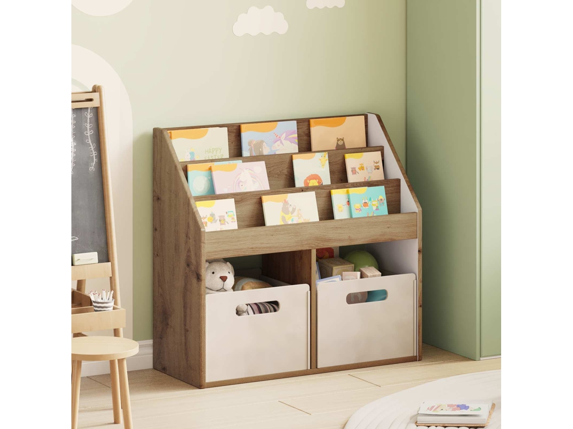 Vidaxl Estante Infantil Carvalho Artesanal 72,5 X 29,5 X 69 Cm