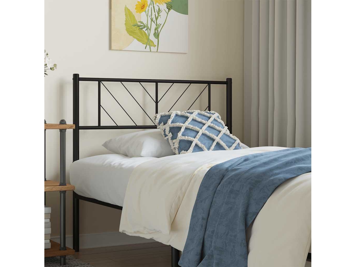 Vidaxl Cabeceira De Substituição 75 Cm Metal Preto