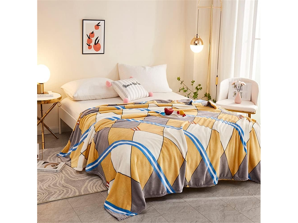 Manta de Flanela Macia e Quente Fansu com Estampa Elegante Microfibra Felpuda para Lençol Sofá Poltrona Todas