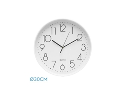 Relógio De Parede Com Tempo Branco 30d Movimento Contínuo Fabrilamp
