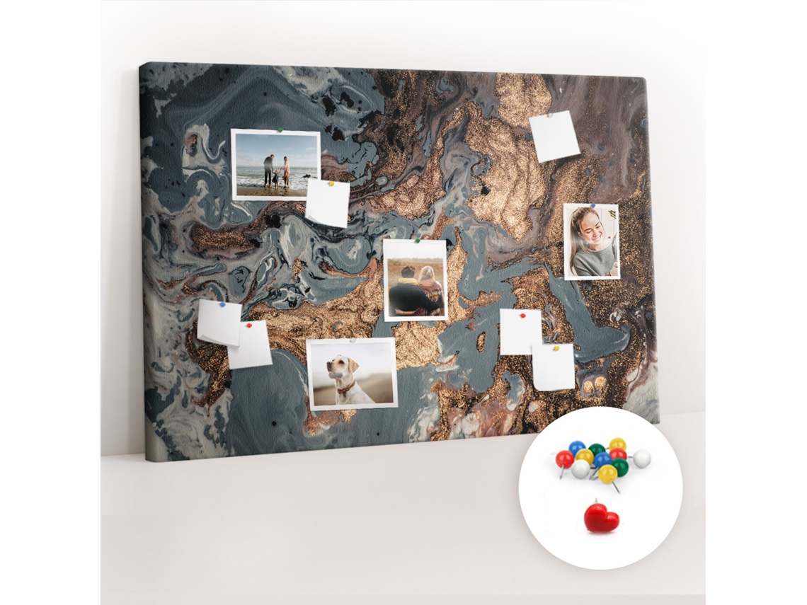 Quadro De Cortiça Mármore Decorativo Para A Sala De Estar Espelharte (120x80 Cm)