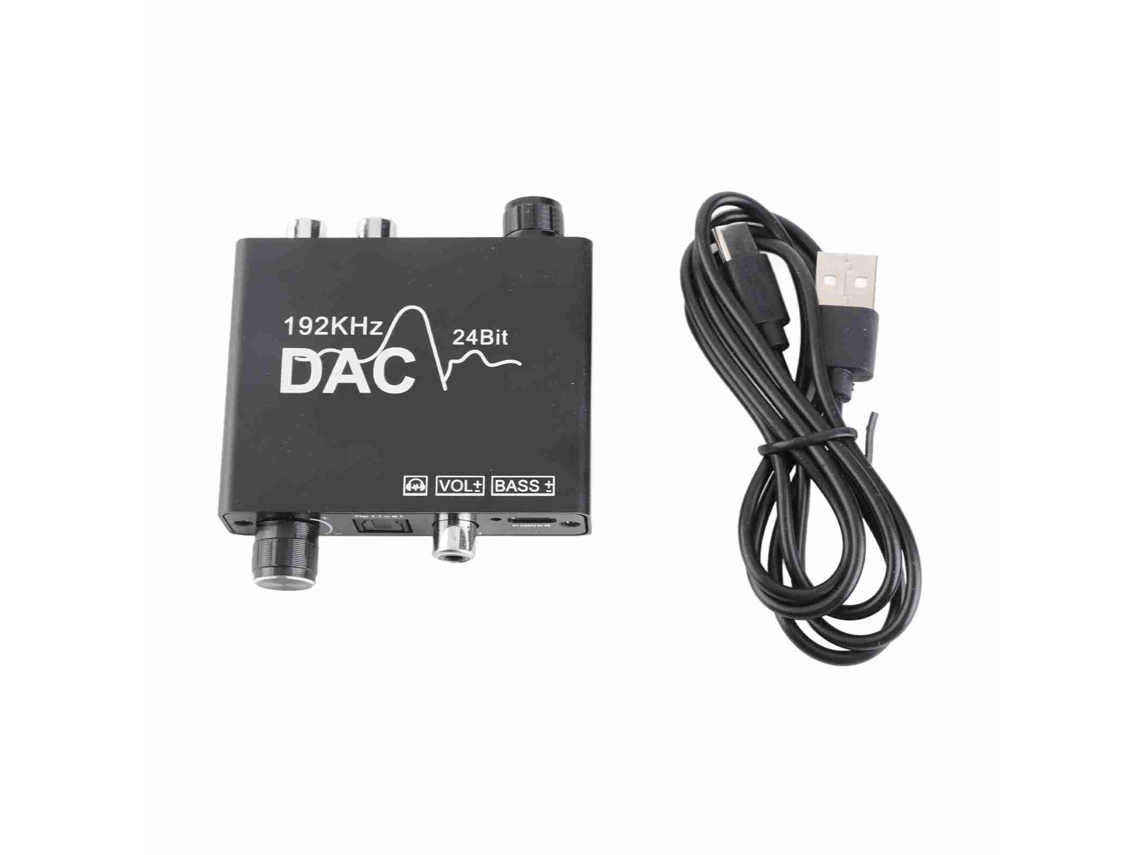 conversor Digital para Analógico 192khz com Ajuste de Volume e Graves para Home Theatre