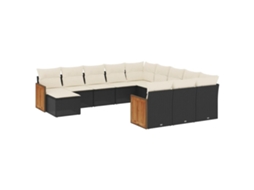 Garden Sofa Set, Garden Sofa Sets Vidaxl Preto Rattan / Vime (n/a)