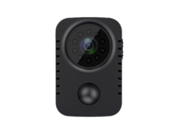 Câmera Bestvite HD 1080p com visão noturna e grande angular de 120° (preta)