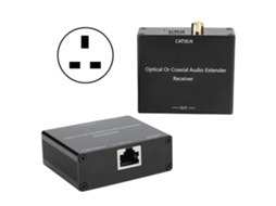 Aetheria extensor e Conversor de Áudio Digital Coaxial e Fibra Óptica para Cabo Cat5e/6 Decoder Plug Uk