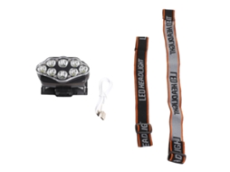 2026 lanterna Frontal Led Ultra Brilhante 4 Modos Ajustáveis 8 Leds Recarregável para Camping, Trekking e Atividades Ao Ar Livre